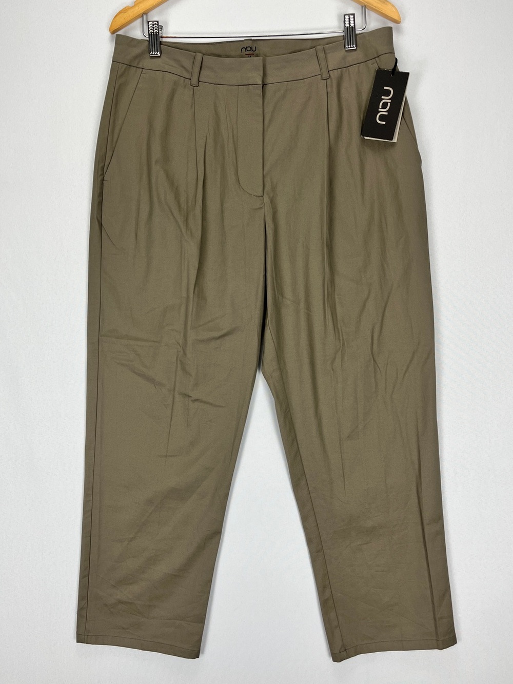 Nau Organic Cotton Ankle Chino Pants Women’s Size 14 Brown High Rise NWT